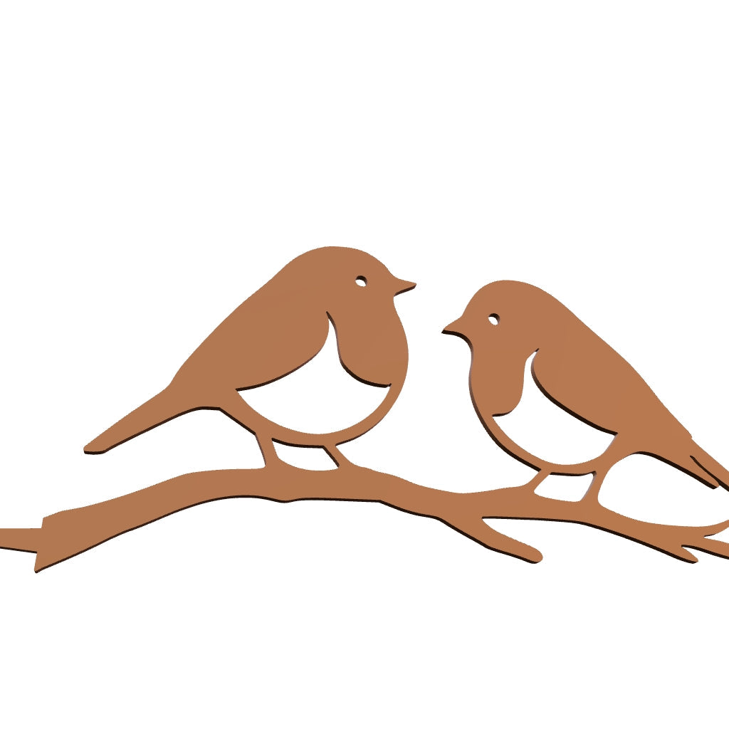 Tuinvorm ROBINET – twee vogels op takje, sla in boom met hamer