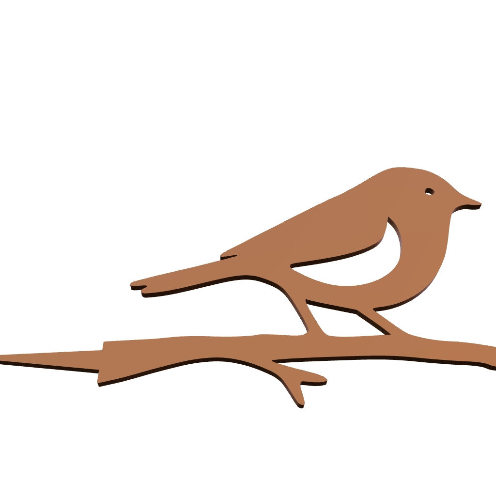Tuinvorm RUDZIK – vogel op tak van cortenstaal, boomdecoratie