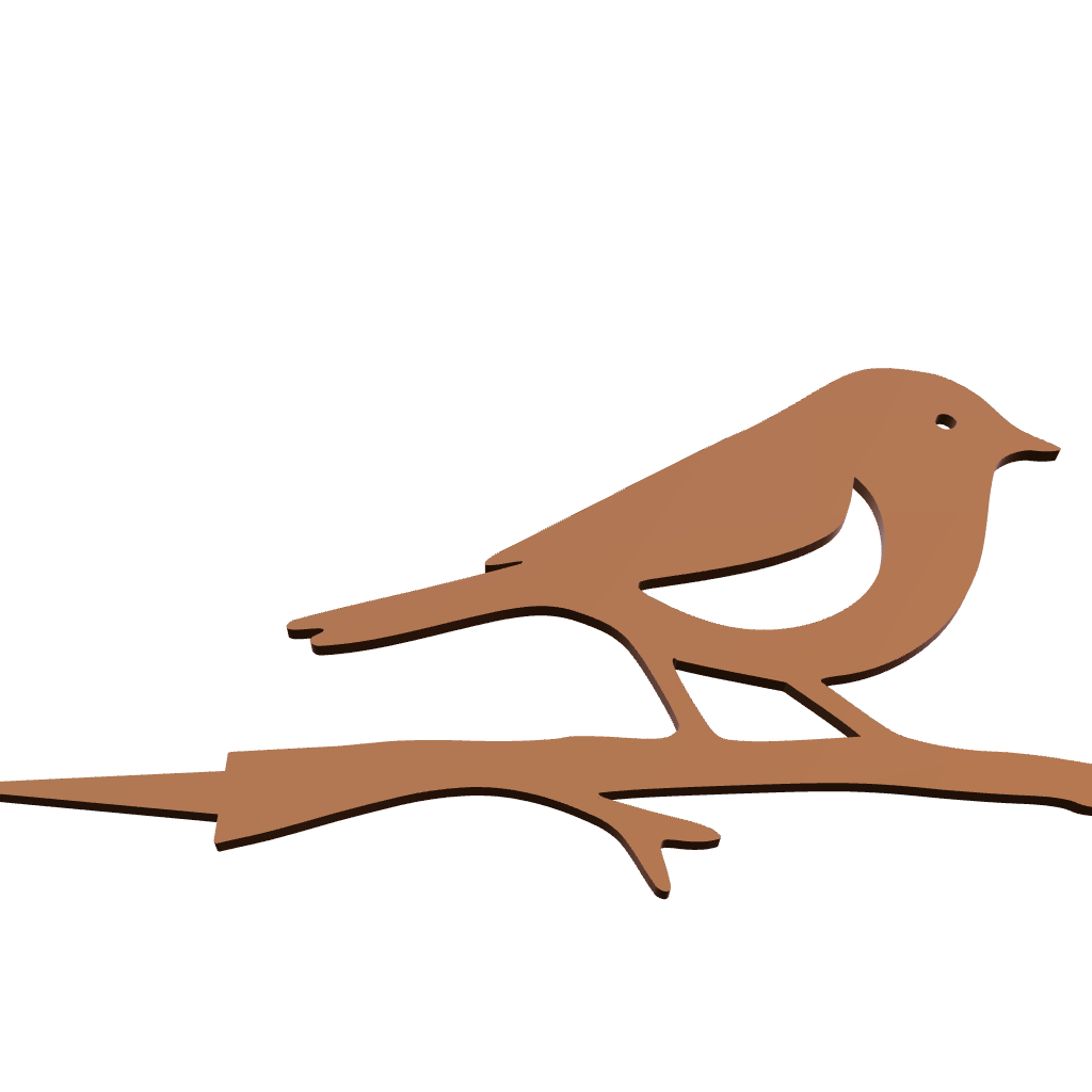 Tuinvorm RUDZIK – vogel op tak van cortenstaal, boomdecoratie