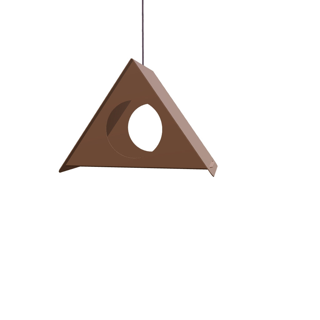 Hangend Vogelvoederhuis ALPHA van cortenstaal met RVS haakje en staaldraad.