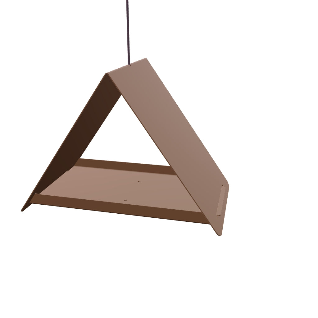 Vogelvoederhuis JUPITER – hangend cortenstalen vogelhuis met staaldraad