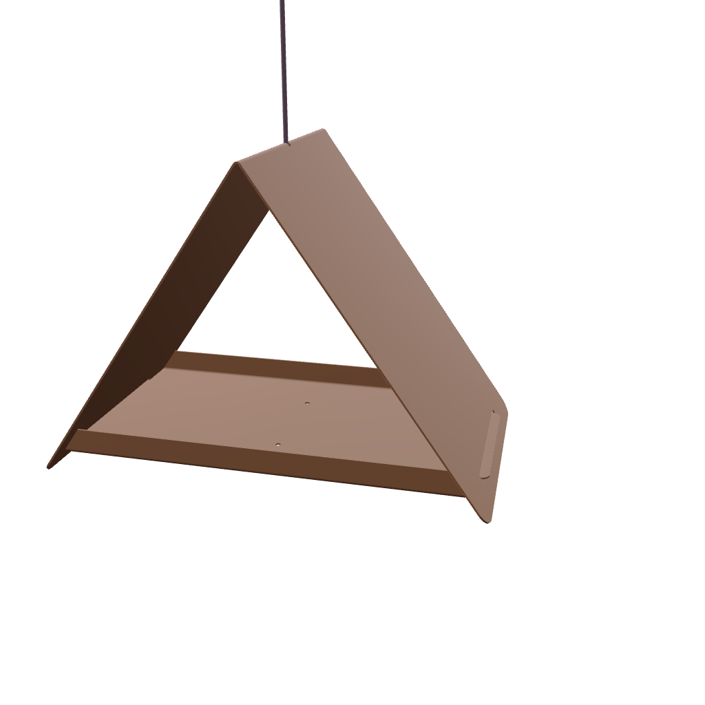 Vogelvoederhuis JUPITER – hangend cortenstalen vogelhuis met staaldraad
